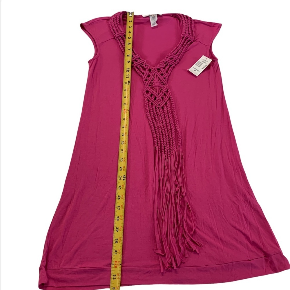 Nanette Lepore Macrame Pink Tunic Dress Size Small - Picture 8 of 17